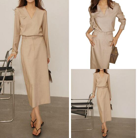 Spring and Autumn new capable temperament women's suit casual s-sex long-sleeved V-neck top fashionable skirt two-piece set
Spring and Autumn new capable temperament women's suit casual s-sex long-sleeved V-neck top fashionable skirt two-piece set