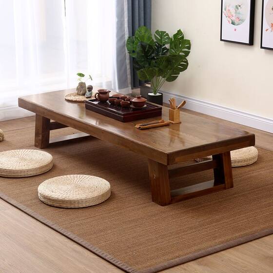 Solid wood kang table, drinking tea table, sitting on the ground, Zen low table, making tea long table, tatami Japanese tea table, bay window small tea table Solid wood kang table, drinking tea table, sitting on the ground, Zen low table, making tea long table, tatami Japanese tea table, bay window small tea table
