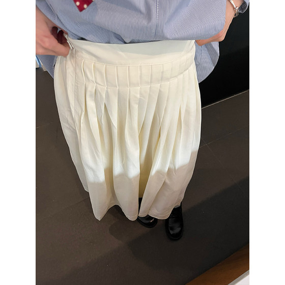 Niche cousin 2025 white pleated skirt for women with small high waist slim mid-length A-line large umbrella skirt
Niche cousin 2025 white pleated skirt for women with small high waist slim mid-length A-line large umbrella skirt