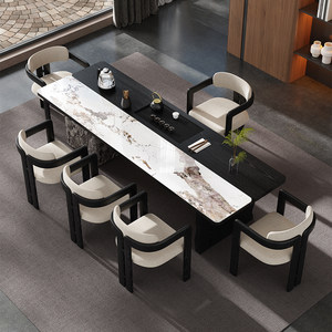 Italian slate tea table 2025 new high-end black solid wood office reception tea table light luxury modern high-end sense 
Italian slate tea table 2025 new high-end black solid wood office reception tea table light luxury modern high-end sense