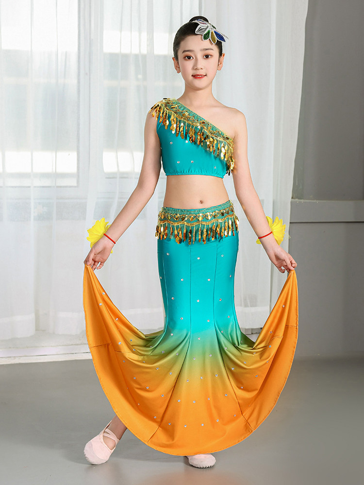 ベリーダンス衣装　ピーコック柄　孔雀 ベリーダンス衣装ピーコック柄孔雀