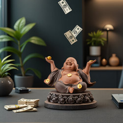 New Chinese Zen style ceramic potbelly Maitreya Buddha ornaments New Chinese Zen style ceramic potbelly Maitreya Buddha ornaments