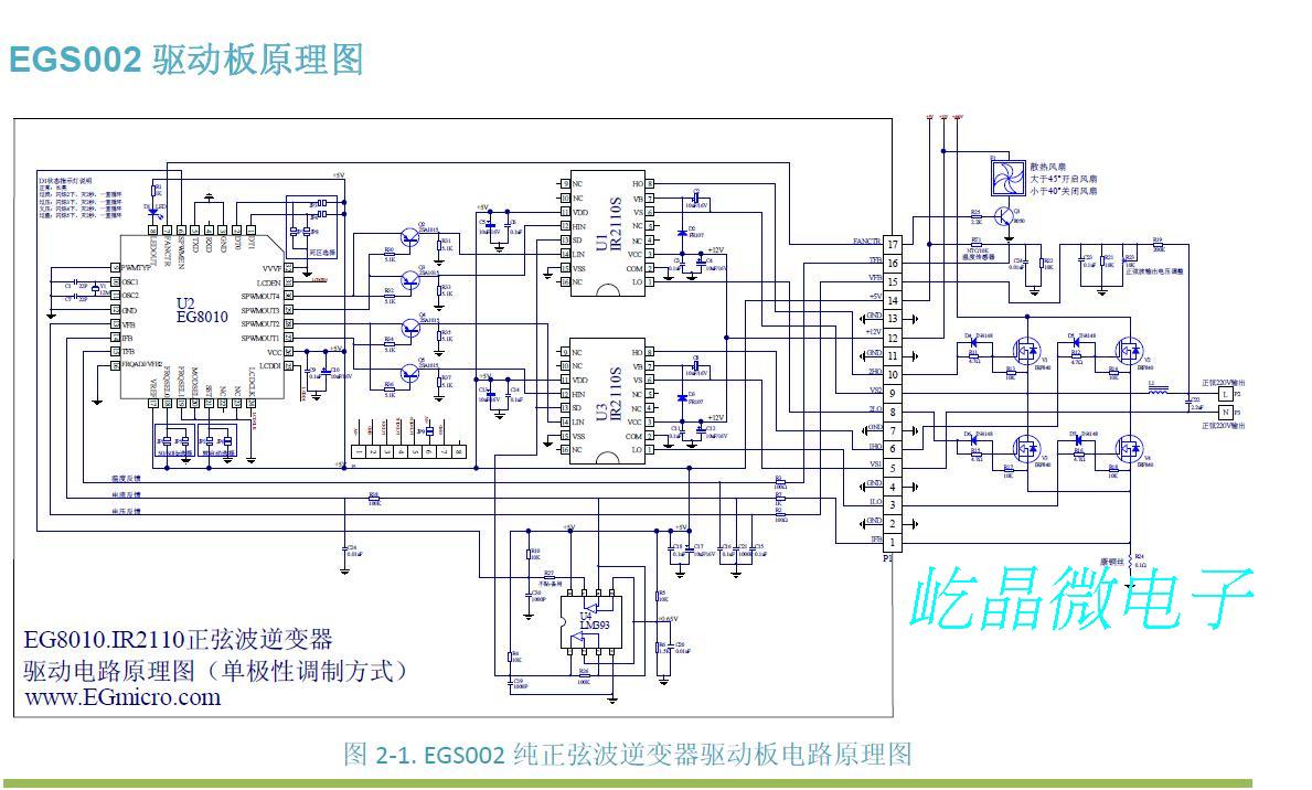 纯正弦波逆变器驱动板egs002 "eg8010 ir2110" 驱动模块