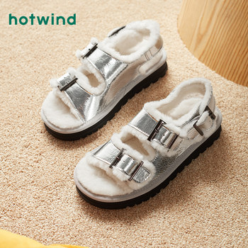 Hot wind autumn and winter new silver Birkenstock plus velvet sandals for women comfort plush home shoes for women Hot wind autumn and winter new silver Birkenstock plus velvet sandals for women comfort plush home shoes for women