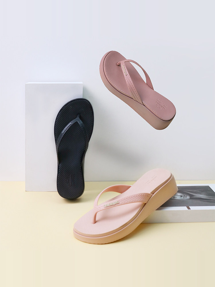 Havaianas Women's Wedge Flip Flops Anti-Slip Thick Sole