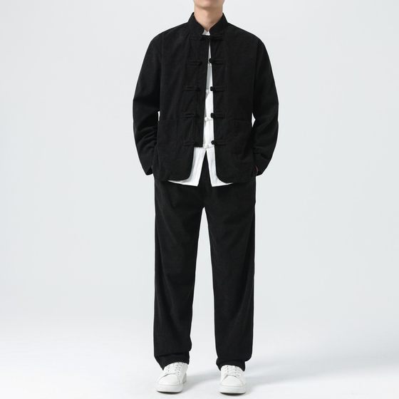 Men's jacket corduroy jacket set buckle stand collar Chinese style suit spring and autumn long sleeve casual retro style
Men's jacket corduroy jacket set buckle stand collar Chinese style suit spring and autumn long sleeve casual retro style