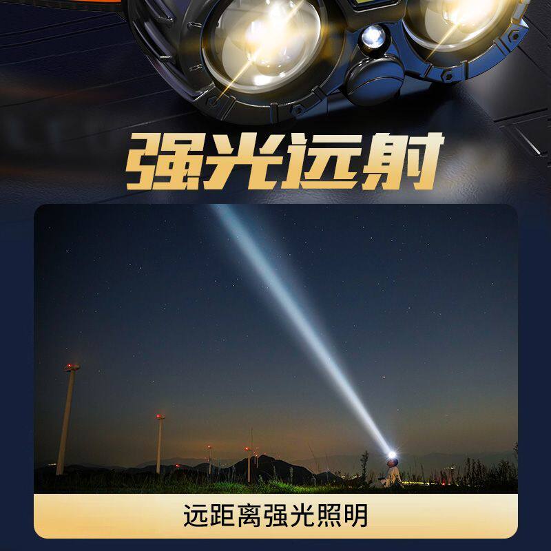 LED 헤드라이트 초고휘도 충전식 헤드 장착형 강한 광 센서 초고휘도 손전등 휴대용 야간 낚시 등 -