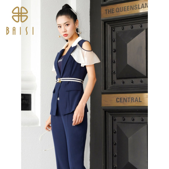 Baisi Intellectual Elegant Sliding Short Sleeve Top 2024 Summer New Product Waist-Closing Vest Workplace Jacket Suit Women
Baisi Intellectual Elegant Sliding Short Sleeve Top 2024 Summer New Product Waist-Closing Vest Workplace Jacket Suit Women