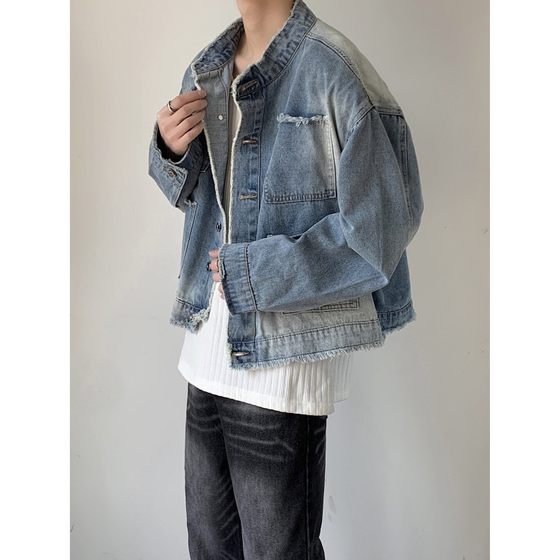 Korean style niche breasted gradient color shoulder pad denim jacket men's 2025 autumn new versatile jacket loose top
Korean style niche breasted gradient color shoulder pad denim jacket men's 2025 autumn new versatile jacket loose top