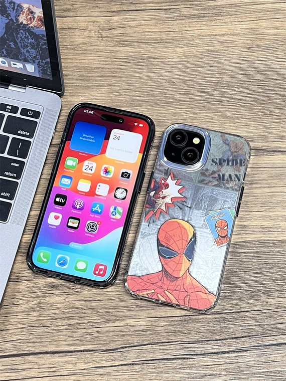 Spider-Man New Mirror Acrylic Straight Edge 15, 14, 13, 12 iPhone Case