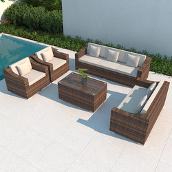 Outdoor sofa courtyard terrace balcony three-person leisure living room combination rattan art outdoor rattan chair rattan sofa anti-rattan Outdoor sofa courtyard terrace balcony three-person leisure living room combination rattan art outdoor rattan chair rattan sofa anti-rattan