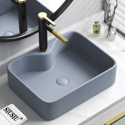 Light Luxury Gray Countertop Washbasin Ceramic Washbasin Small Washbasin Sink Basin Light Luxury Gray Countertop Washbasin Ceramic Washbasin Small Washbasin Sink Basin