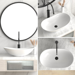 Nordic Style Ingot-Shaped Countertop Washbasin Ceramic Washbasin Simple Wash Basin Bathroom Sink Nordic Style Ingot-Shaped Countertop Washbasin Ceramic Washbasin Simple Wash Basin Bathroom Sink