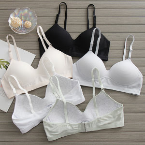 Underwear for women without steel rings, high school girls' bras with large breasts and small breasts gathered together in summer thin pure cotton development period 
Underwear for women without steel rings, high school girls' bras with large breasts and small breasts gathered together in summer thin pure cotton development period