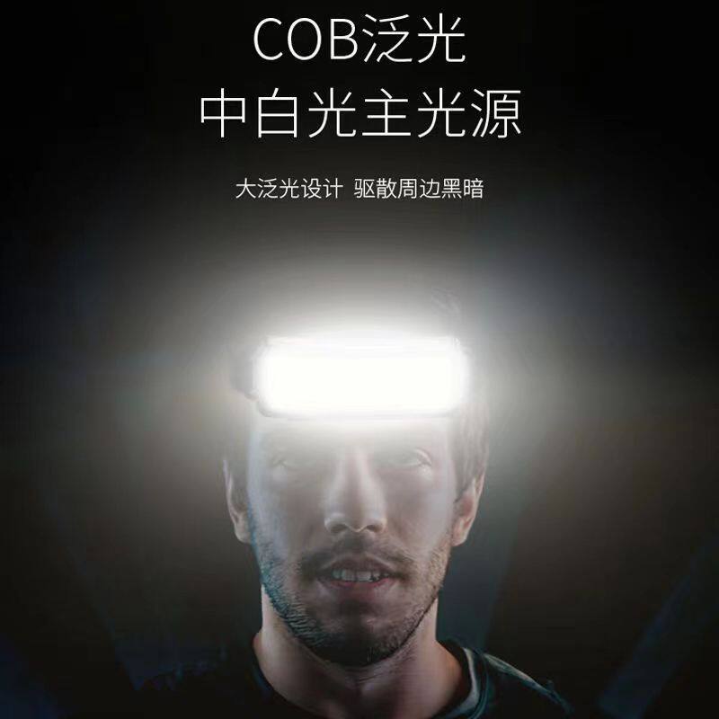 슈퍼 밝은 헤드라이트 강한 빛 충전식 COB 투광 조명 난시 헤드밴드 넓은 지역 작업 옥외 LED 헤드밴드 강한 빛 헤드라이트 -