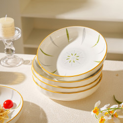 Sheli Simple Plate Dish 2025 New Model Ceramic Bowls and Plates Tableware Underglaze Color Dinner Plate High-End Feel Deep Plate Sheli Simple Plate Dish 2025 New Model Ceramic Bowls and Plates Tableware Underglaze Color Dinner Plate High-End Feel Deep Plate