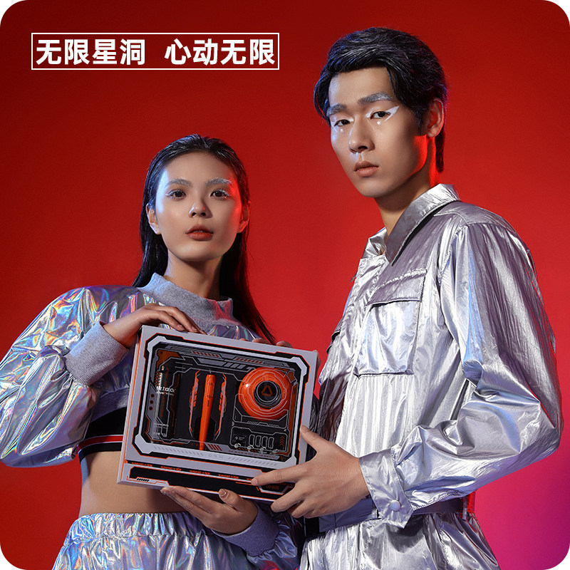 HUANXINGXINGDONG 작은 비행접시 수동 면도기, 6겹 칼날, 남자친구를 위한 구식 면도기 선물 상자 -