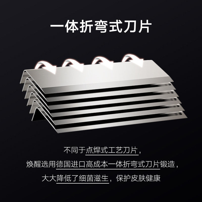 HUANXING 남성용 면도기 수동 독일 6층 블레이드 풀 메탈 손잡이 남자 친구를 위한 구식 면도기 선물-