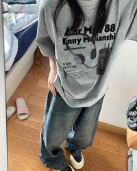 100% Pure Cotton, Chinese-Style American Oversized Regular Shoulder Short-Sleeve T-Shirt for Women, 2025 New Design, Niche Top 100% Pure Cotton, Chinese-Style American Oversized Regular Shoulder Short-Sleeve T-Shirt for Women, 2025 New Design, Niche Top