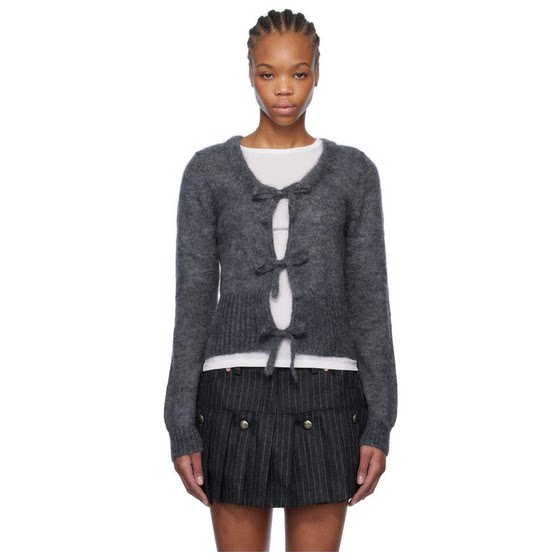GANNI Grey Light Mohair Tie String Knitted Cardigan Women's Fashion Classic Pullover
GANNI Grey Light Mohair Tie String Knitted Cardigan Women's Fashion Classic Pullover