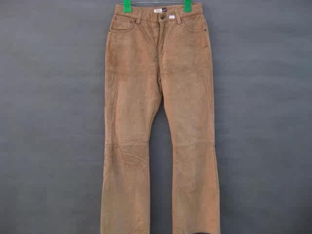 Кожаные брюки Винтаж одиночные секонд-хенд мужская аутентичные бренд модной городской молодежи популярной классической матовой свиной кожи Кожаные штаны GAP 3193 