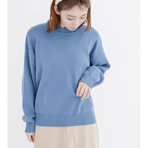 C08014 single new Japanese customer-supplied round neck pullover with elastic and loose women's solid color simple sweater 
C08014 single new Japanese customer-supplied round neck pullover with elastic and loose women's solid color simple sweater