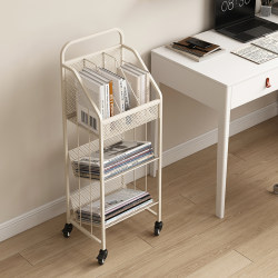 Movable Bookshelf with Wheels, Floor-Standing Storage Rack, Wall-Mounted Integrated Living Room Home Iron Art Children's Storage Shelf Movable Bookshelf with Wheels, Floor-Standing Storage Rack, Wall-Mounted Integrated Living Room Home Iron Art Children's Storage Shelf