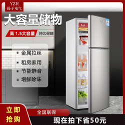 Yangzi Electric Frost-Free Double-Door Refrigerator with Upper Refrigeration and Lower Freezing, Small Household Dormitory Three-Door First-Class Energy-Saving Yangzi Electric Frost-Free Double-Door Refrigerator with Upper Refrigeration and Lower Freezing, Small Household Dormitory Three-Door First-Class Energy-Saving