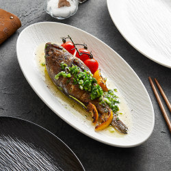 2024 New Creative Ceramic Fish Plate, Household Steamed Fish Plate, High-End Large Plate, Oval Plate, Dish Plate 2024 New Creative Ceramic Fish Plate, Household Steamed Fish Plate, High-End Large Plate, Oval Plate, Dish Plate