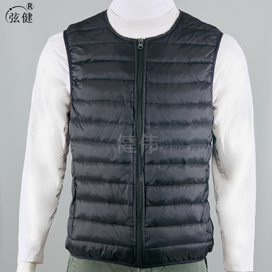 String Jian down vest men's thin middle -aged and elderly down vest wearing white duck down horse clip new 2021 winter men String Jian down vest men's thin middle -aged and elderly down vest wearing white duck down horse clip new 2021 winter men