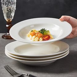ins Simple Style Ribbed Straw Hat Plate Soup Plate Pasta Western Food Plate Deep Plate Simple Ceramic Household Dish Plate ins Simple Style Ribbed Straw Hat Plate Soup Plate Pasta Western Food Plate Deep Plate Simple Ceramic Household Dish Plate