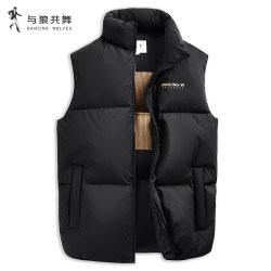 Dances with Wolves Stand Collar Down Vest Men's 2025 Winter Thermal Warm Loose Vest Vest Dances with Wolves Stand Collar Down Vest Men's 2025 Winter Thermal Warm Loose Vest Vest