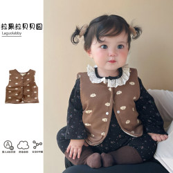 Korean style baby vest one-piece suit Korean style small month old baby cotton coat vest thin cotton waistcoat two-piece set Korean style baby vest one-piece suit Korean style small month old baby cotton coat vest thin cotton waistcoat two-piece set