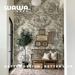 Xiaohongshu ins beautiful wallpaper French retro classical character sofa background wallpaper Nordic wall covering custom mural Xiaohongshu ins beautiful wallpaper French retro classical character sofa background wallpaper Nordic wall covering custom mural