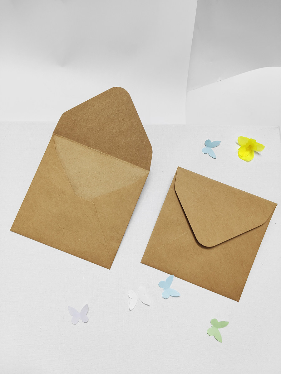 Enveloppes Carrées Luxe Kraft - 16x16cm 110g/m² - Lot De 100