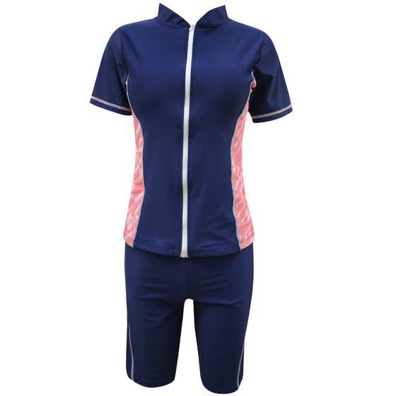 Women's sports swimsuit split flat corner cardigan zipper two-piece set large size quick dry sun protection slightly fat conservative swimming summer
Women's sports swimsuit split flat corner cardigan zipper two-piece set large size quick dry sun protection slightly fat conservative swimming summer