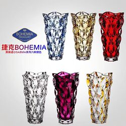 Bohemia Czech Imported Crystal Glass Vase Creative Flower Arrangement European Light Luxury Ornament Living Room Transparent Bohemia Czech Imported Crystal Glass Vase Creative Flower Arrangement European Light Luxury Ornament Living Room Transparent
