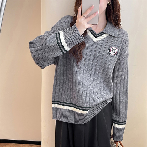 Tang Shi 2025 autumn and winter retro college style lapel design pullover knit sweater for women spring and autumn casual versatile sweater for women
Tang Shi 2025 autumn and winter retro college style lapel design pullover knit sweater for women spring and autumn casual versatile sweater for women