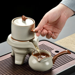 Tangfeng Ru Kiln Automatic Tea Set 2025 New Model Household Kung Fu Lazy Tea Brewing Device Rotating Tea Pot Tangfeng Ru Kiln Automatic Tea Set 2025 New Model Household Kung Fu Lazy Tea Brewing Device Rotating Tea Pot