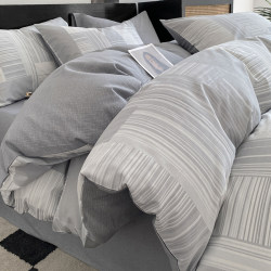 Casual Scandinavian Style Cotton Bed Four-Piece Set 100 Pure Cotton Quilt Cover Bed Single Dormitory Three-Piece Set Men's Bedding 4 Casual Scandinavian Style Cotton Bed Four-Piece Set 100 Pure Cotton Quilt Cover Bed Single Dormitory Three-Piece Set Men's Bedding 4