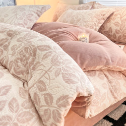 Thickened Carved Milk Velvet Four-Piece Set 2025 New Coral Velvet Winter Flannel Bed Sheet Duvet Cover Bedding Thickened Carved Milk Velvet Four-Piece Set 2025 New Coral Velvet Winter Flannel Bed Sheet Duvet Cover Bedding