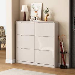 Solid Wood Ultra-Thin Shoe Cabinet for Narrow Entryways, Home Use, Slim Model, Flip-Top Entryway Cabinet, Simple Modern Design for Small Apartments Solid Wood Ultra-Thin Shoe Cabinet for Narrow Entryways, Home Use, Slim Model, Flip-Top Entryway Cabinet, Simple Modern Design for Small Apartments