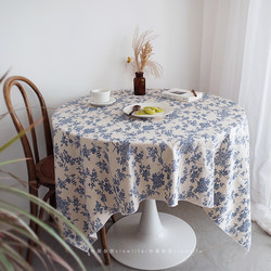 Ins style blue rose French style cartoon photo tablecloth Ins style blue rose French style cartoon photo tablecloth