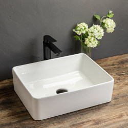 Ceramic Countertop Basin, Artistic Basin, Household Rectangular Washbasin, Balcony Washbasin, Hotel Project Pure White Ceramic Countertop Basin, Artistic Basin, Household Rectangular Washbasin, Balcony Washbasin, Hotel Project Pure White
