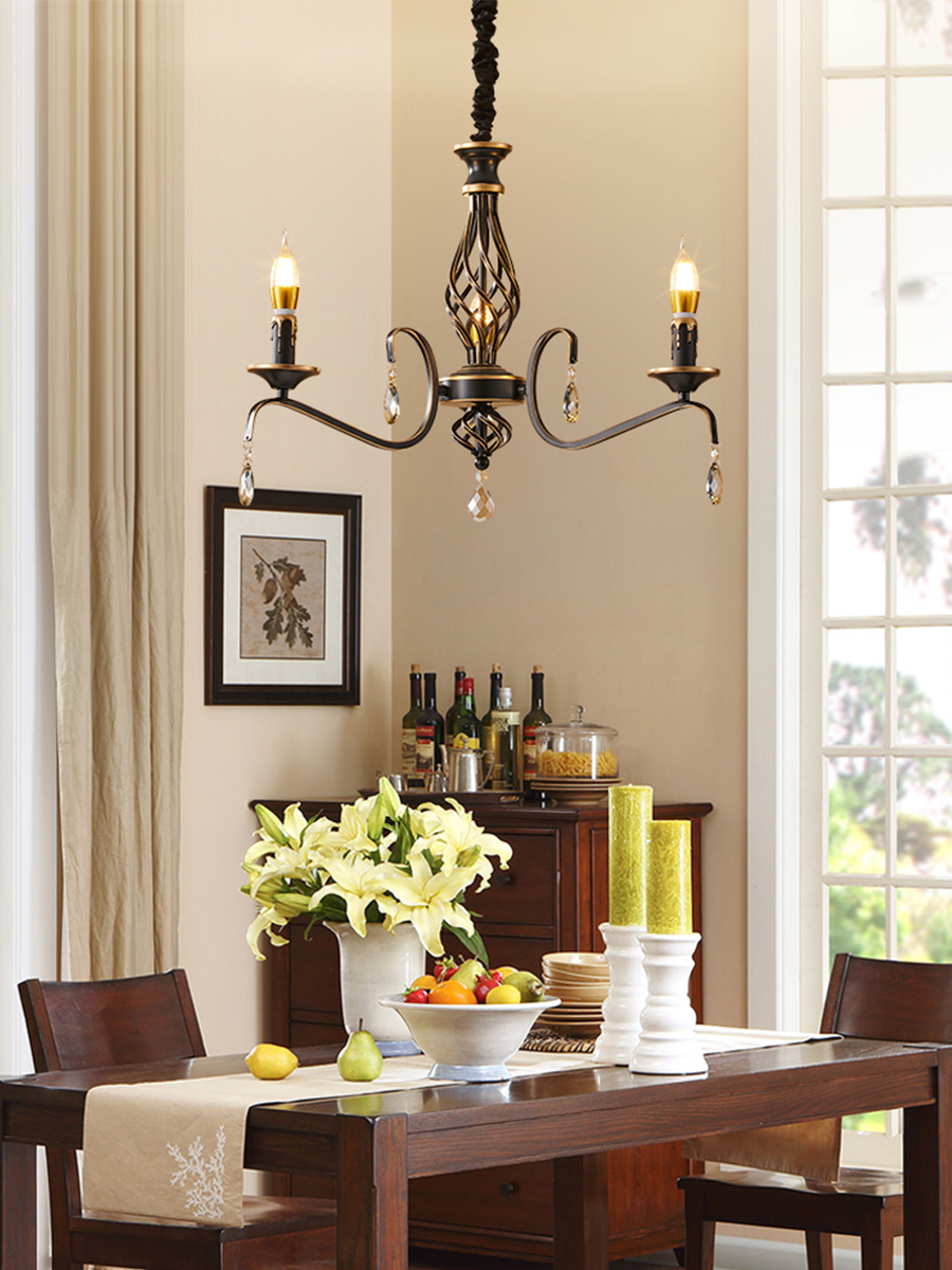 6灯 アメリカンレトロアイアンシャンデリア - Yue yiqing