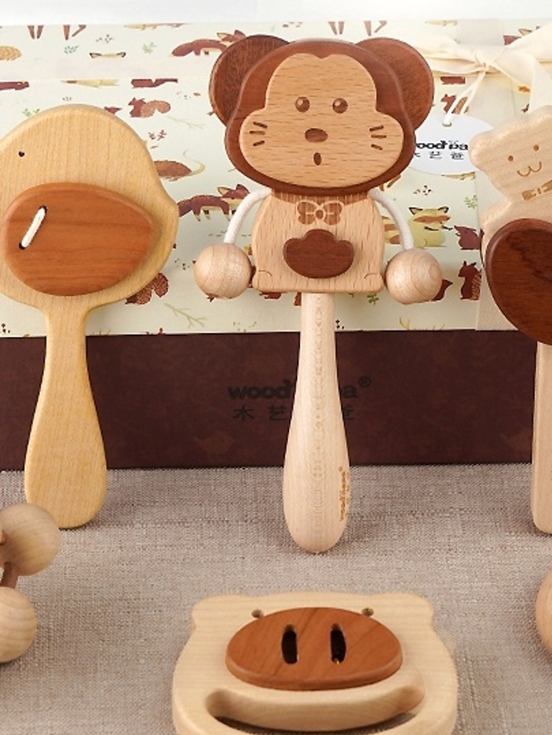 wood 拨浪鼓套装 木质玩具 wood 拨浪鼓套装 木质玩具
