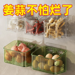 Onion, ginger, garlic storage basket in the kitchen with eggs wall hanging basket Onion, ginger, garlic storage basket in the kitchen with eggs wall hanging basket
