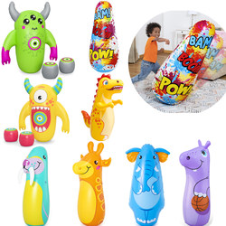 Inflatable Boxing Column, Upright Tumbler, Children's Fitness and Sparring Toy, Fighting Exercise Sandbag, Educational Toy Gift Inflatable Boxing Column, Upright Tumbler, Children's Fitness and Sparring Toy, Fighting Exercise Sandbag, Educational Toy Gift
