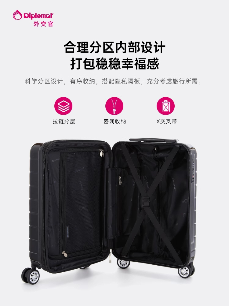 Kono キャリーオンスーツケース 航空会社承認 20インチ ハードシェル キャリーオン ラゲッジ (ABS) トラベル スーツケース バッグ, グレー, Carry-On 並行輸入品 Kono キャリーオンラゲージ 22x14x9 航空会社承認 軽量 小型 トラベル