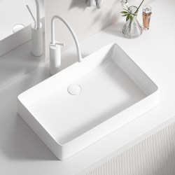Balcony Countertop Washbasin with Rear Drainage, Single Basin, Bathroom Size, Ceramic Washbasin, Household Square Basin Balcony Countertop Washbasin with Rear Drainage, Single Basin, Bathroom Size, Ceramic Washbasin, Household Square Basin